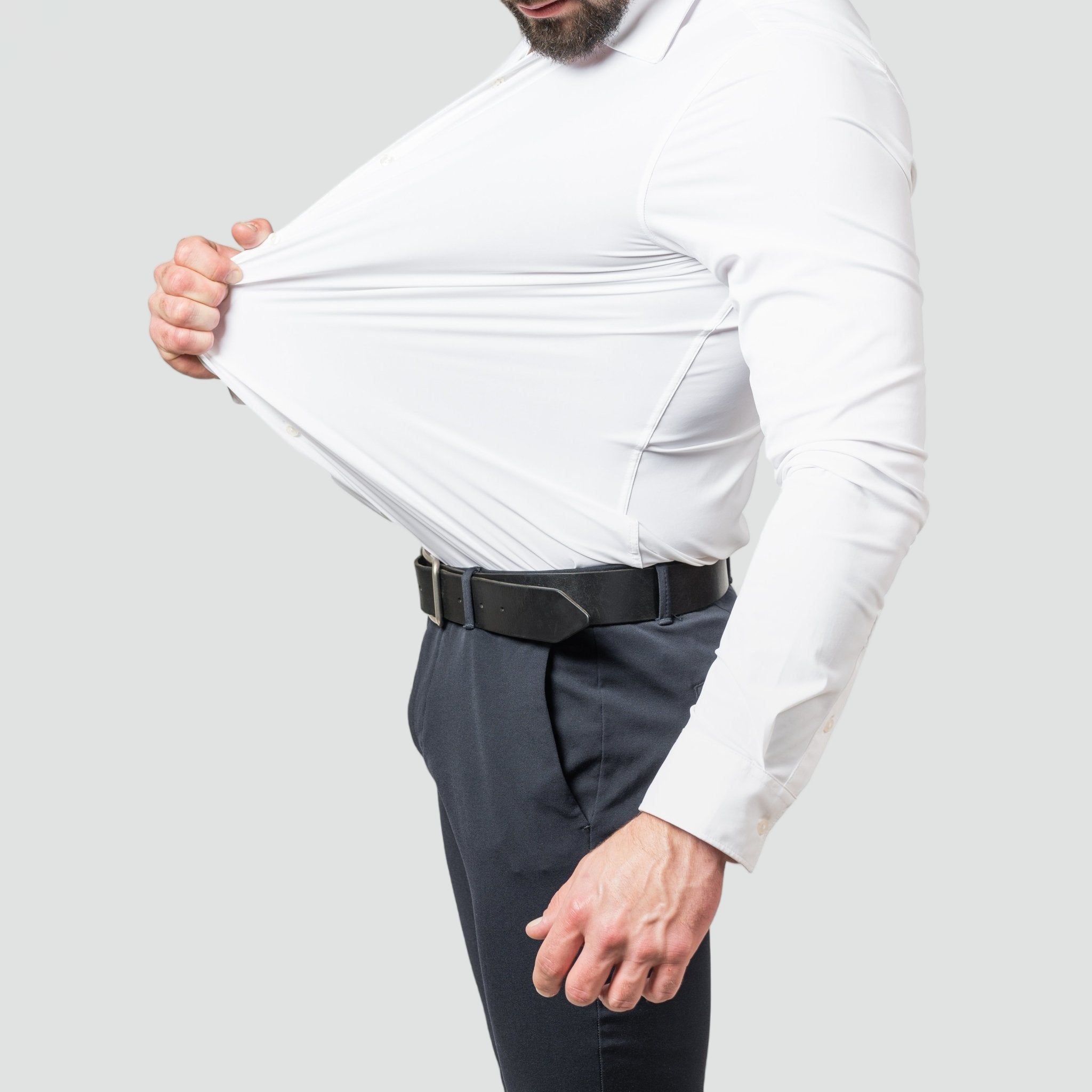 Mens Slim Fit Stretch Shirt with Long Sleeves Wrinkle-Free