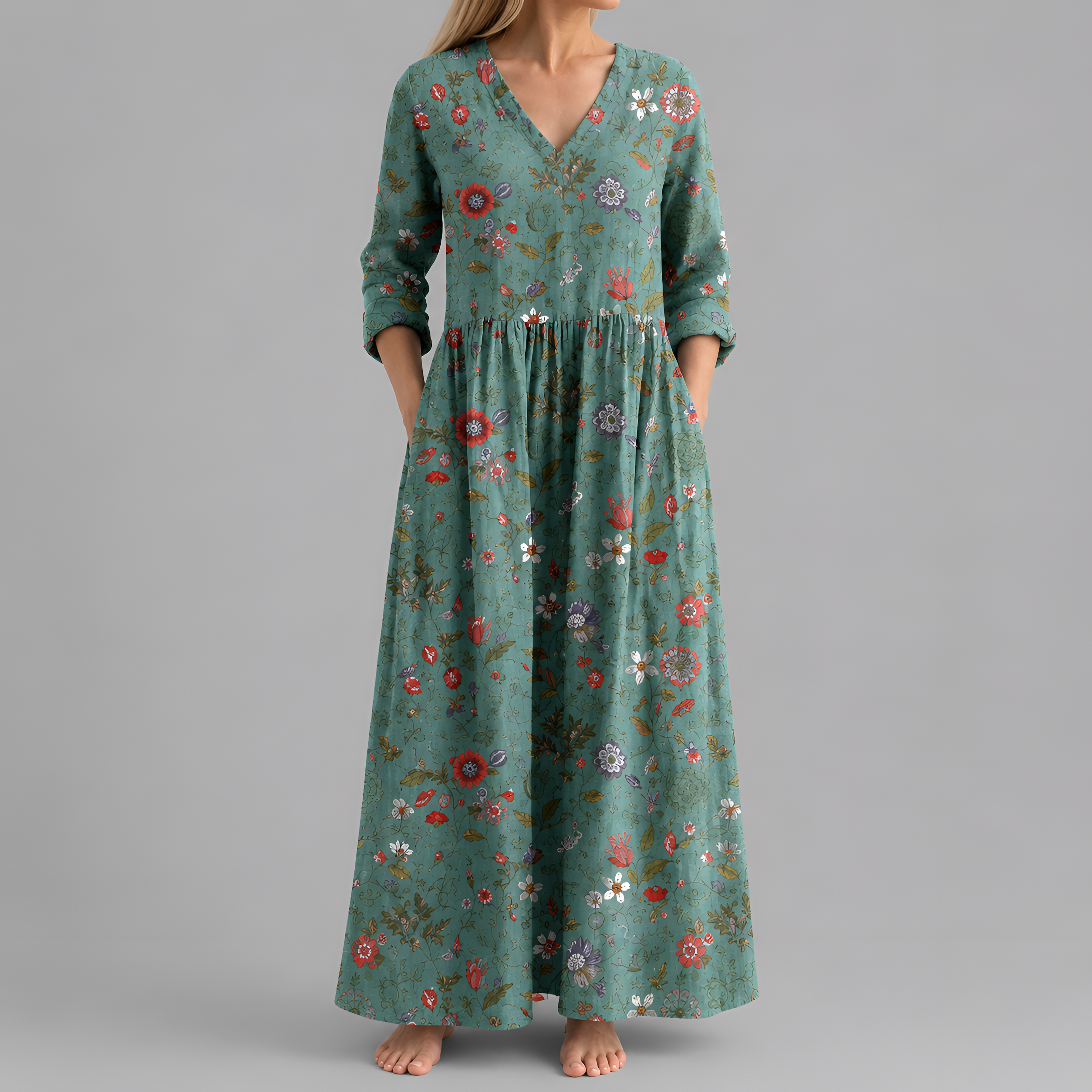 Abstract Print Relaxed Maxi Dress