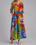 Abstract Print Relaxed Maxi Dress