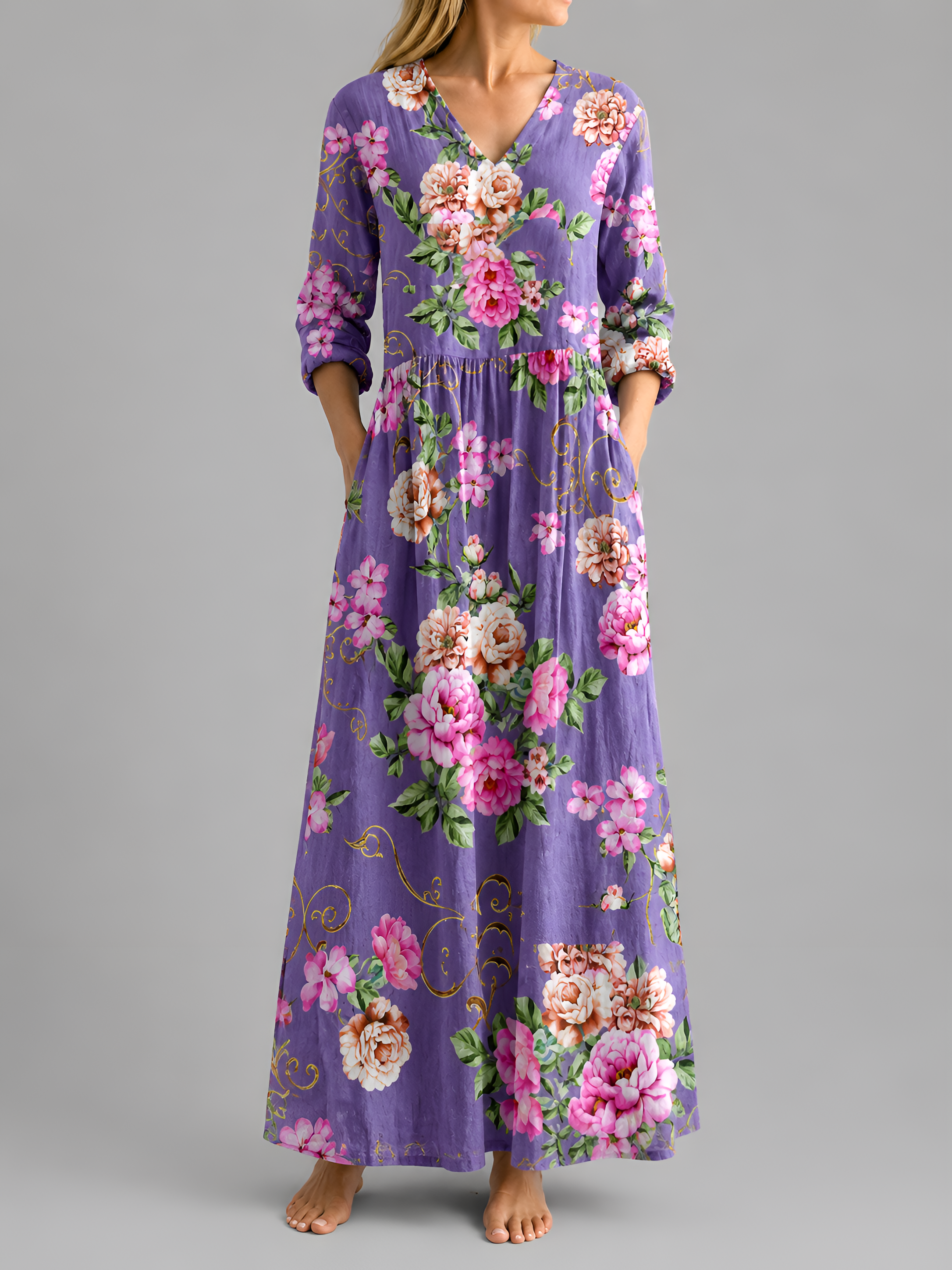 Abstract Print Relaxed Maxi Dress