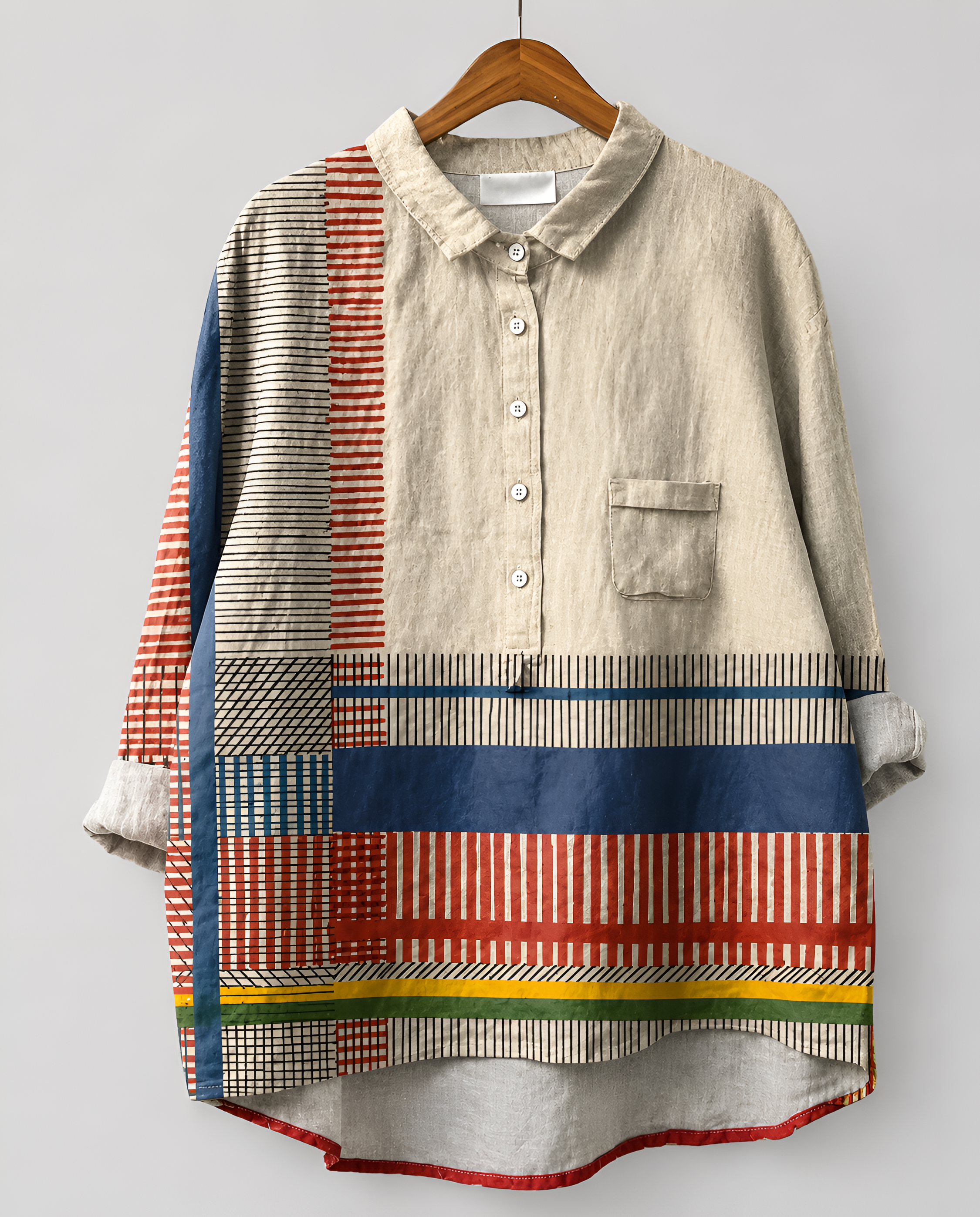Relaxed Printed Button-Up Shirt