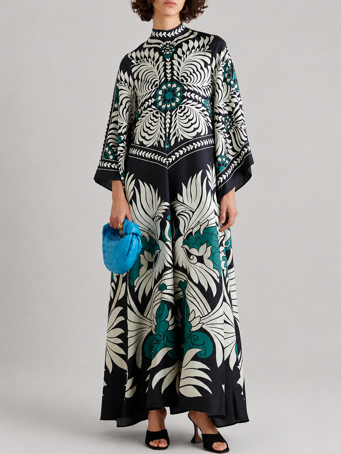 Relaxed Printed Maxi Kaftan Dress