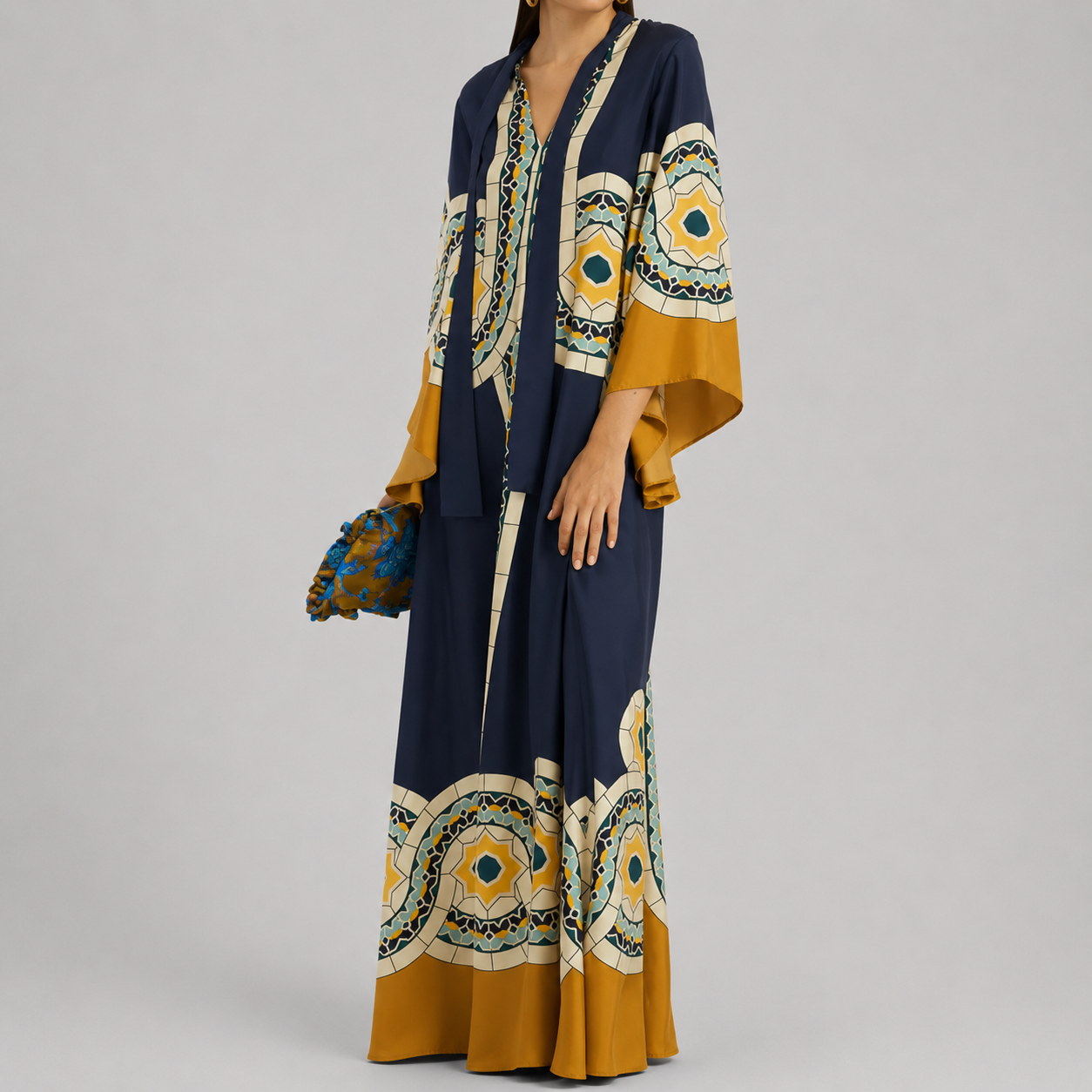 Relaxed Printed Maxi Kaftan Dress