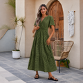 Eyelet Fitted Waist Maxi Dress