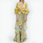 Floral Puff Sleeve Maxi Dress