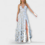 Floral Ruffle Hem Maxi Dress