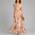 Flutter Sleeve Botanical Maxi Dress