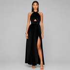 Halter Neck Evening Maxi Dress
