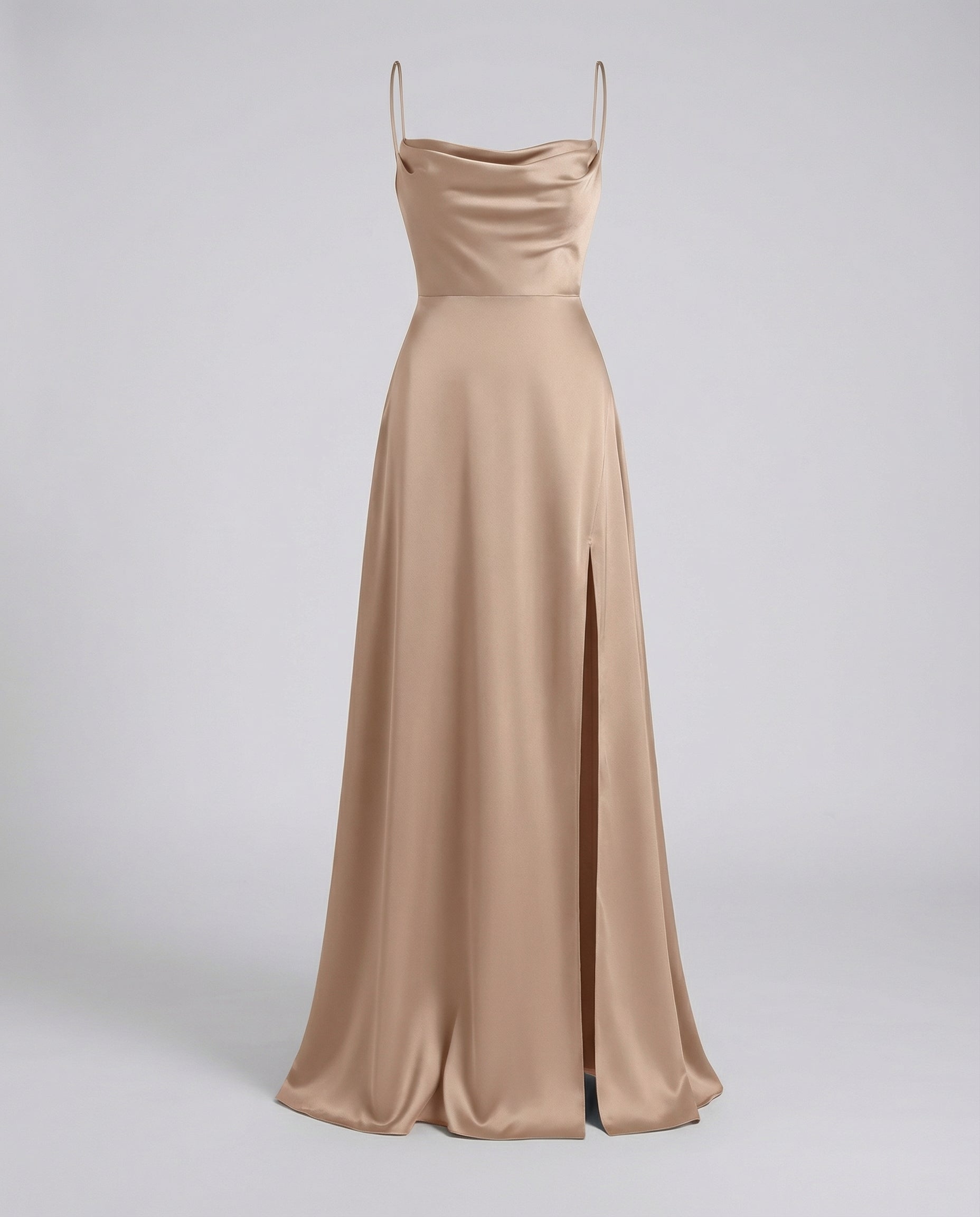 Charlotte | Women’s Sleeveless Evening Maxi Dress With Draped Neckline