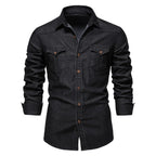 Men's Denim-Style Button-Down Shirt
