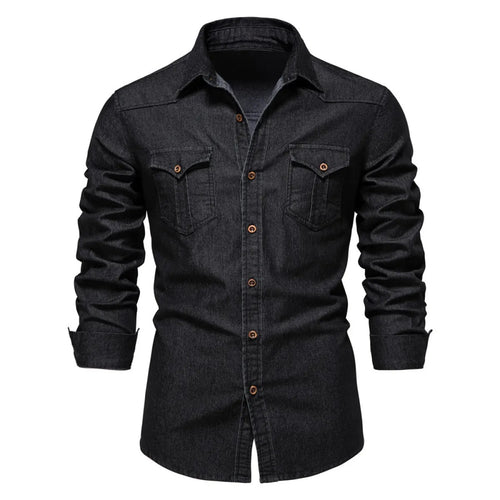 Men's Denim-Style Button-Down Shirt
