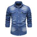 Men's Denim-Style Button-Down Shirt