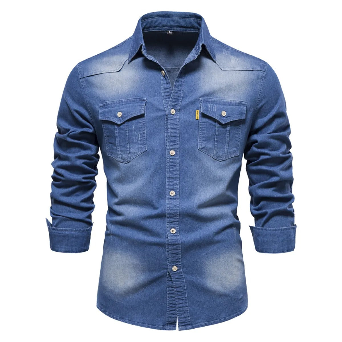 Men's Denim-Style Button-Down Shirt