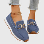 Womens Loafer Sneakers with Cushioned Sole and Knit Upper