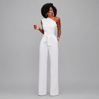 One-Shoulder Wide-Leg Evening Jumpsuit