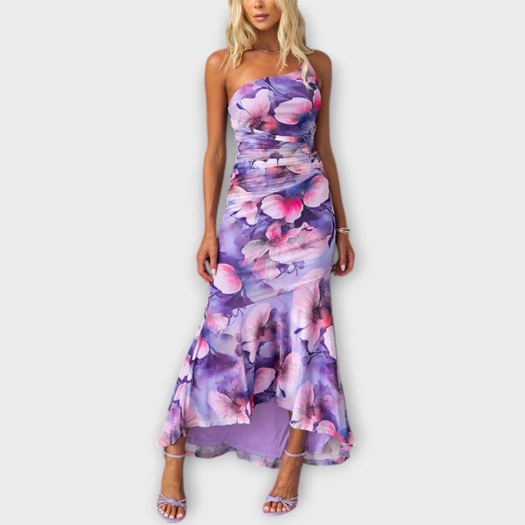 One-Shoulder Ruched Occasion Dress