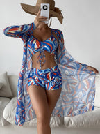 Printed Three-Piece Swimwear Set