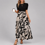 Printed Puff Sleeve Tiered Maxi Dress