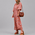 Relaxed Geometric Print Maxi Dress