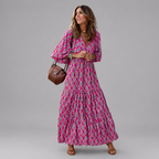 Relaxed Geometric Print Maxi Dress