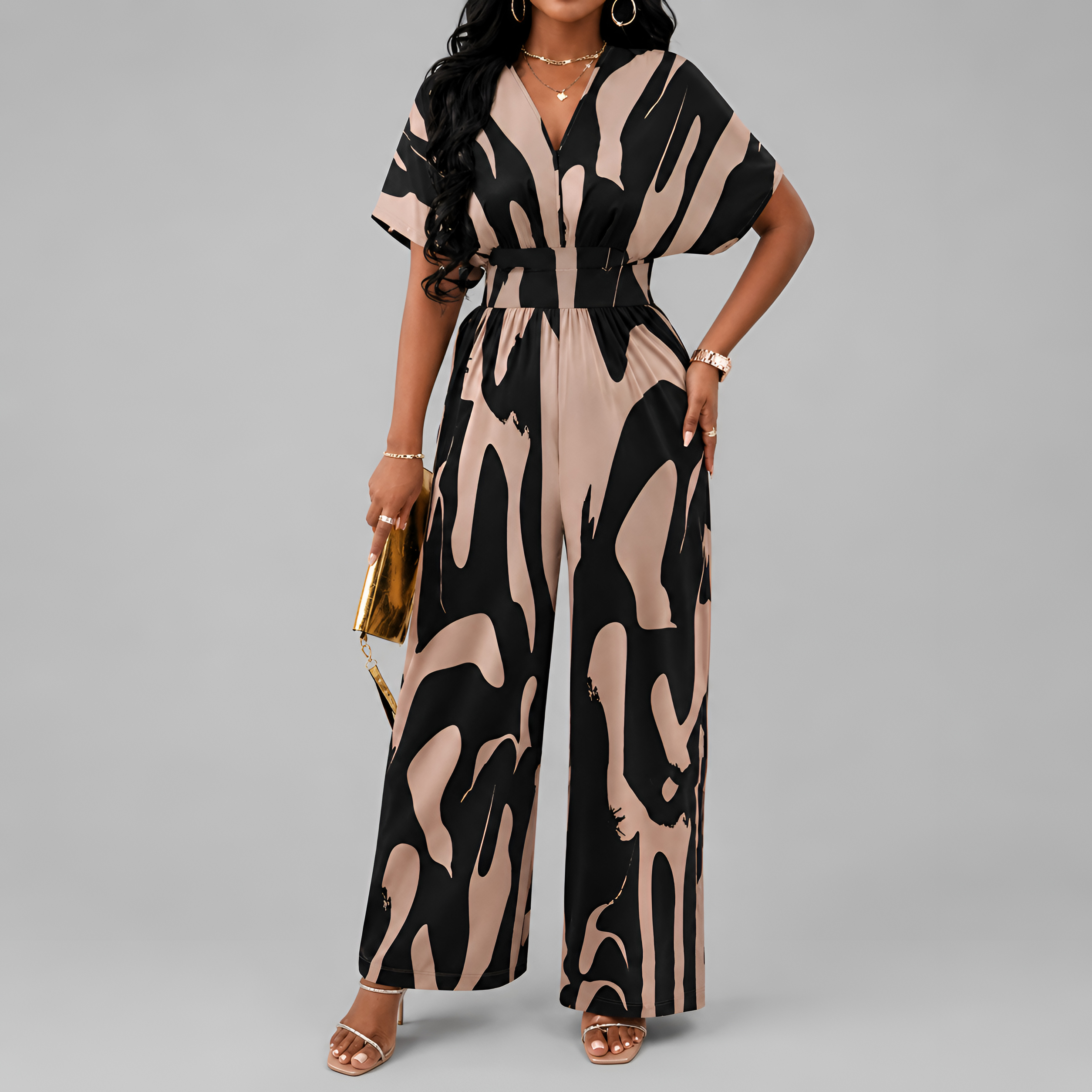 Relaxed Printed Wide-Leg Jumpsuit