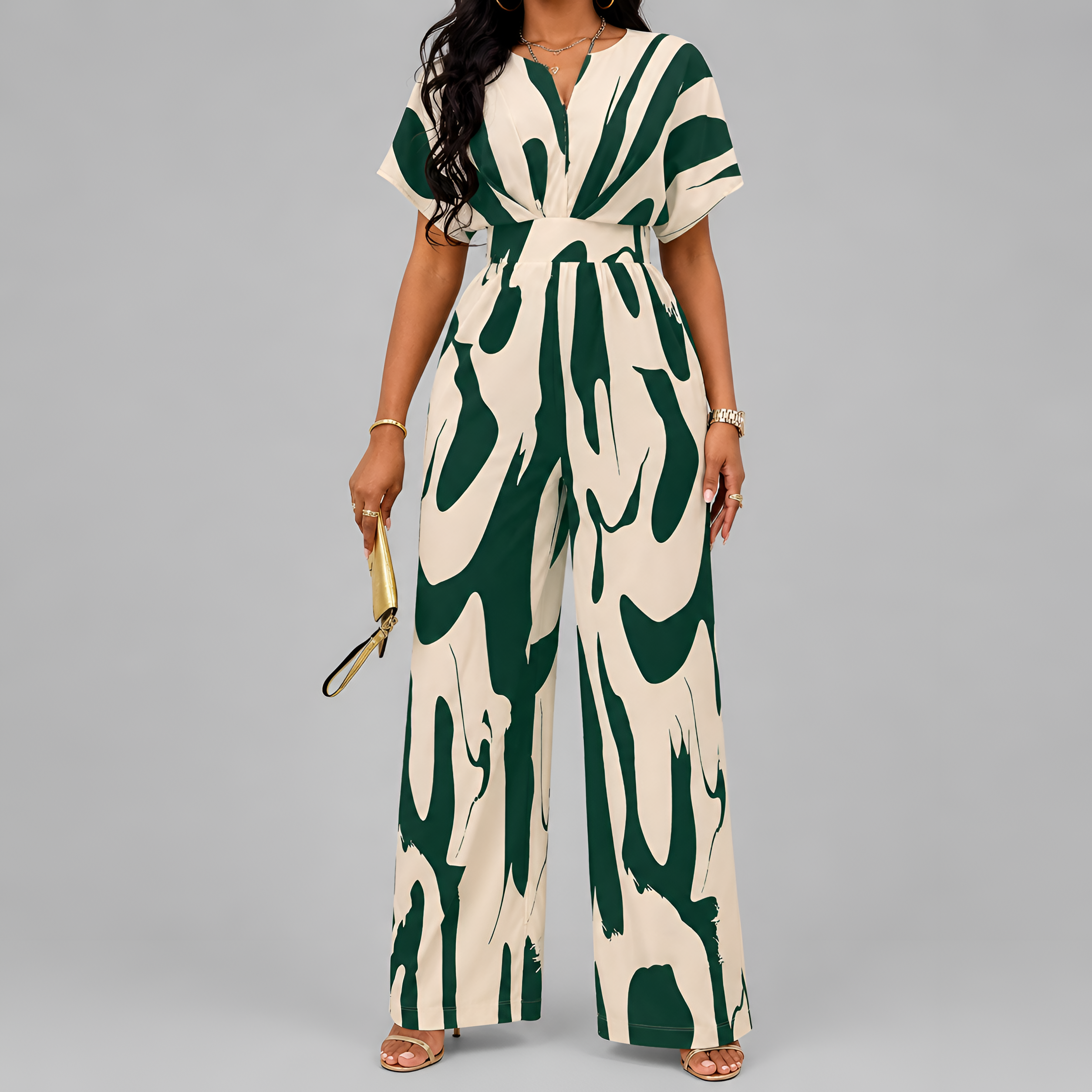 Relaxed Printed Wide-Leg Jumpsuit