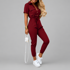 Relaxed Tapered-Leg Utility Jumpsuit