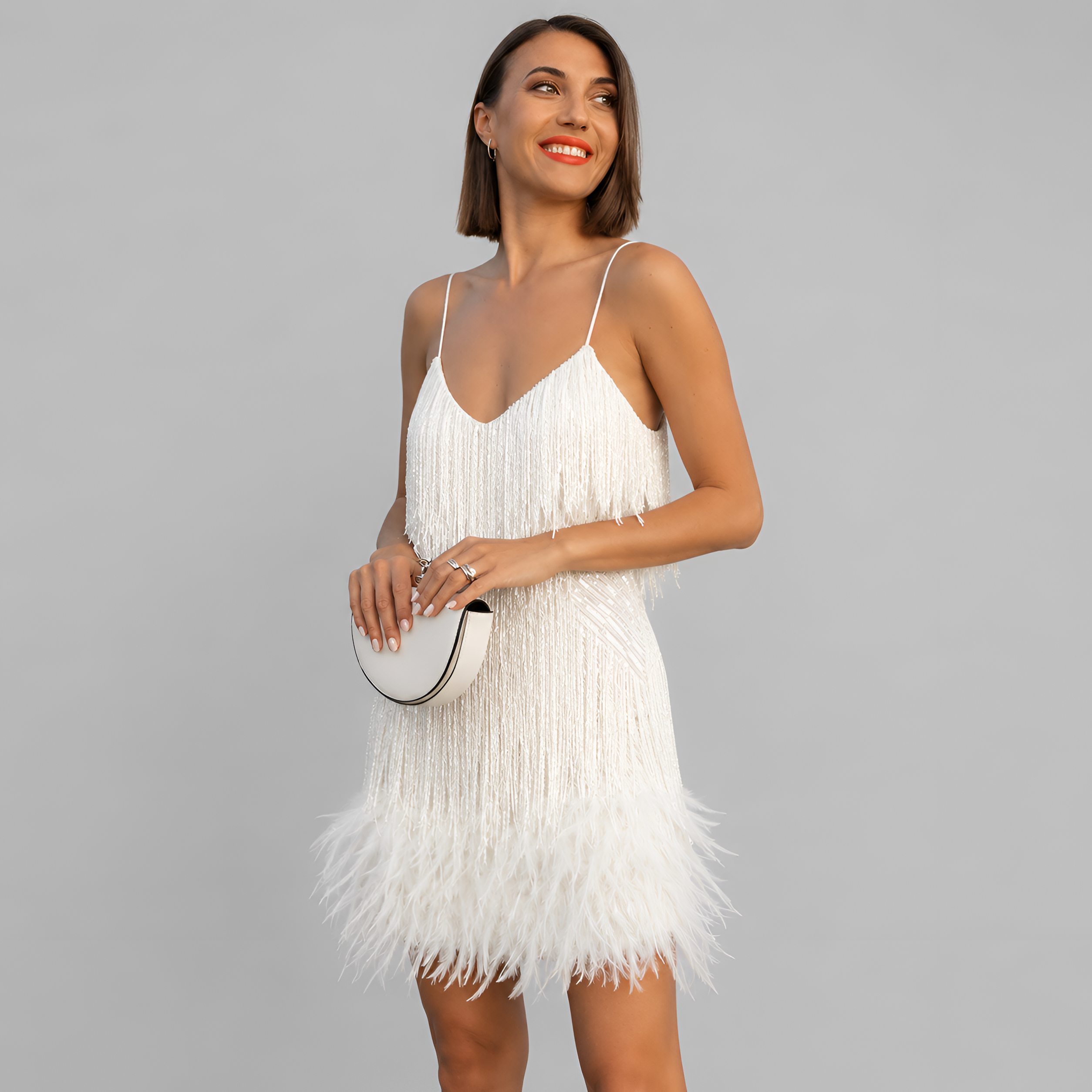 Sequin Fringe Mini Dress