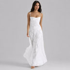 Textured Sheer Overlay Maxi Dress