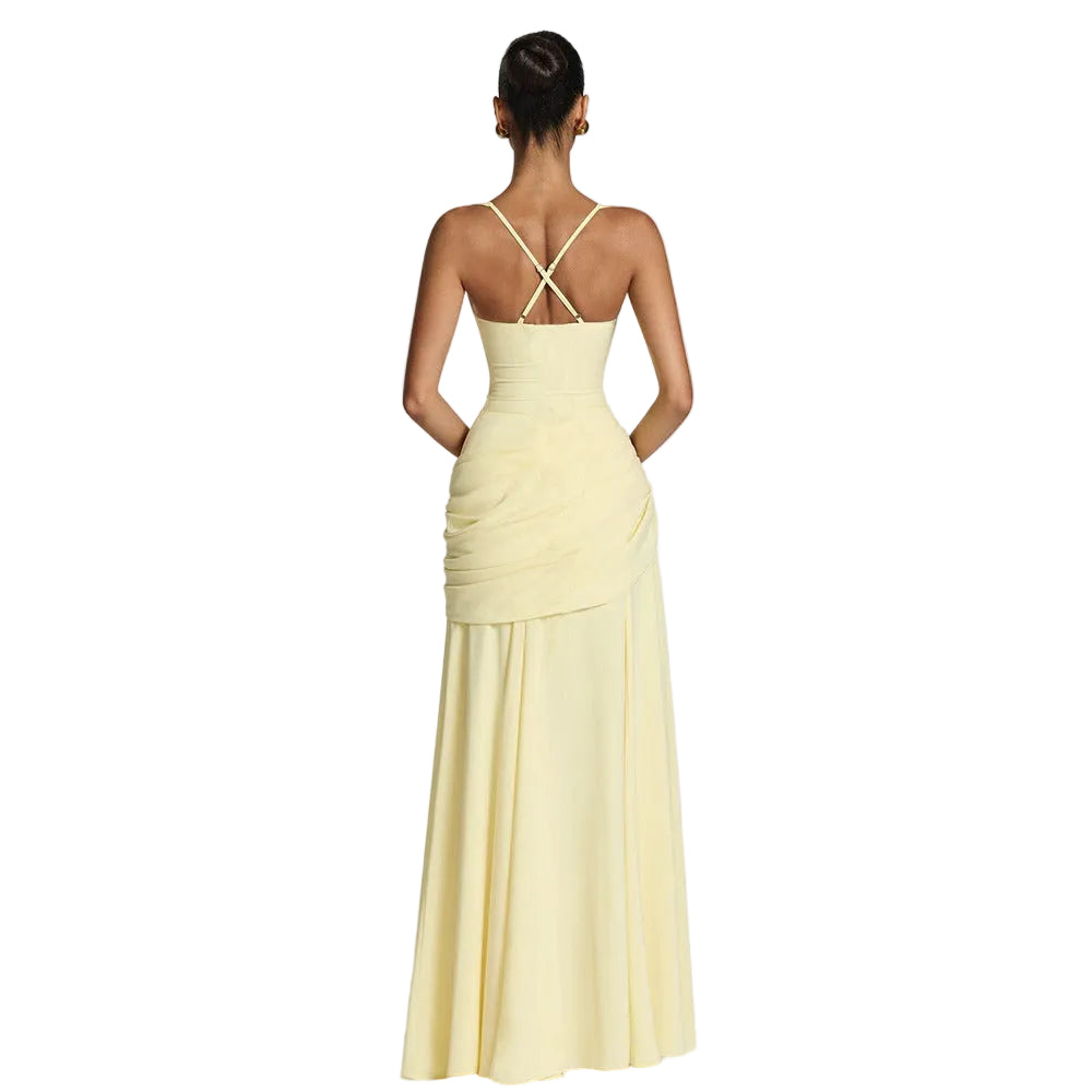 Women's Floor-Length Gathered Skirt Dress
