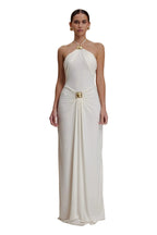 Women's Halter Neck Draped Long Dress