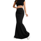 Women's High Waist Ruched Bodycon Mermaid Maxi Skirt