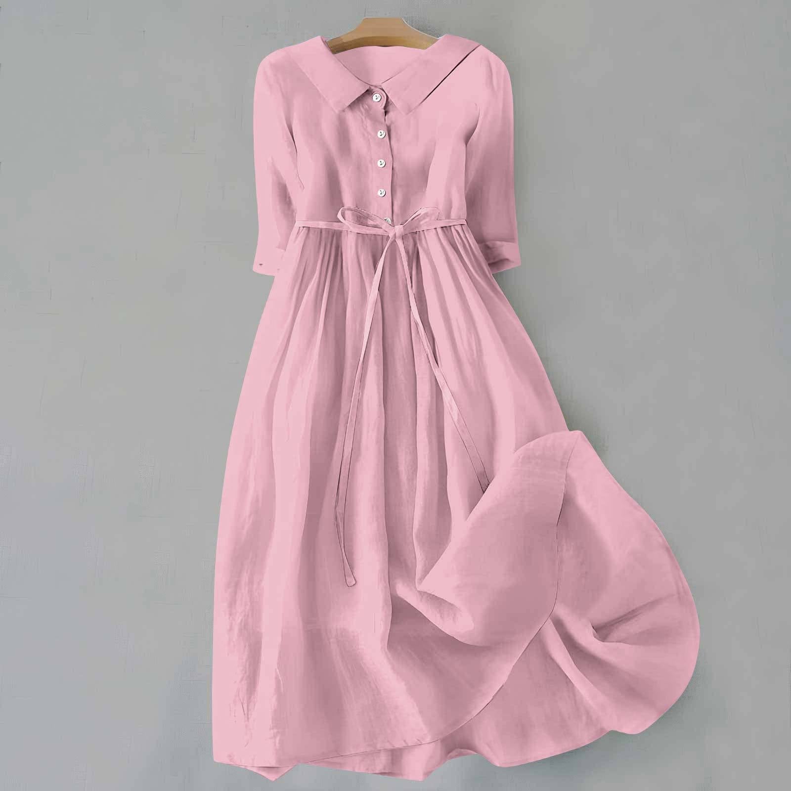 Womens Relaxed Fit Cotton Maxi Summer Dress Casual