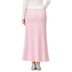Women's Floral Print Satin Maxi Skirt with Bias Cut