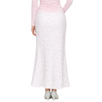 Women's Floral Print Satin Maxi Skirt with Bias Cut