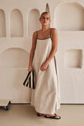 Women's Spaghetti Strap Maxi Dress with Flowing Silhouette