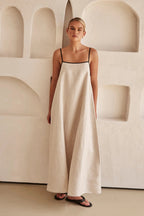 Womens Spaghetti Strap Maxi Dress with Flowing Silhouette