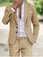 Men's Slim Fit Summer Suit with Tailored Two-Piece Set