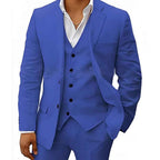 Men's Two-Piece Linen Wedding Suit with Tailored Slim Fit