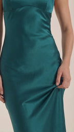 Maxi Dress Women V-Neck Long Sleeves Evening