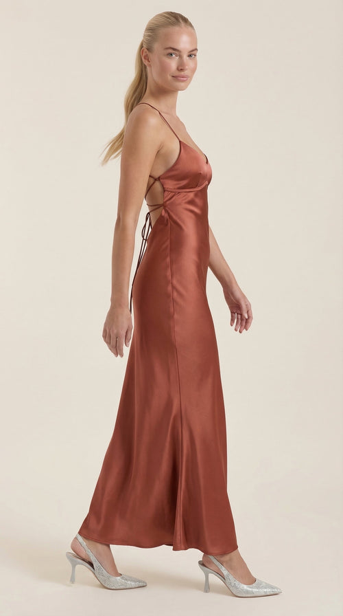Maxi Dress Women V-Neck Long Sleeves Evening