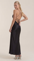 Maxi Dress Women V-Neck Long Sleeves Evening