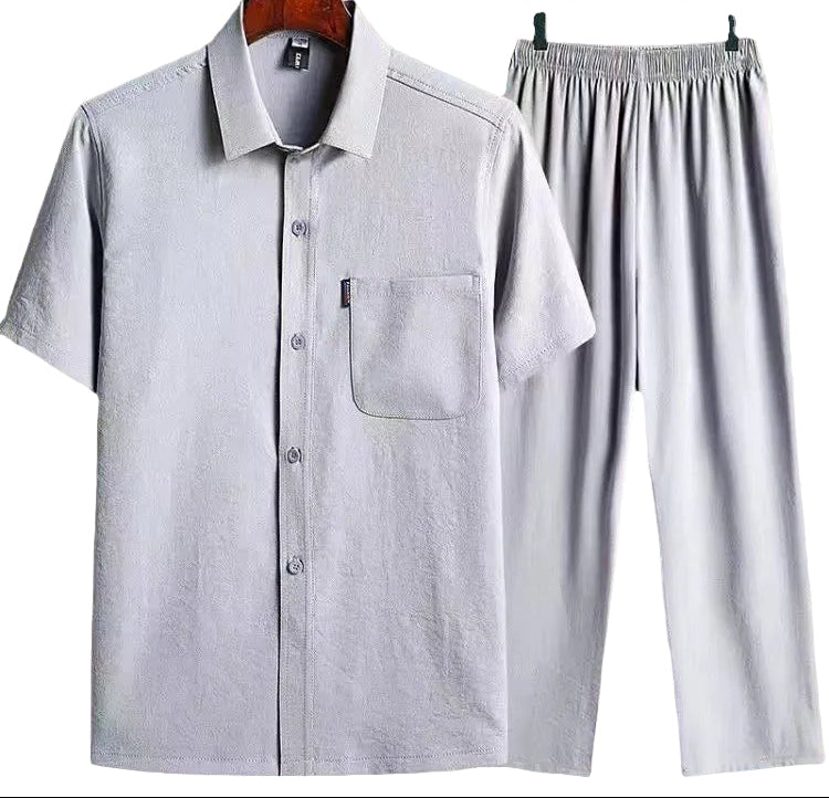 Men's Collared Shirt and Trouser Set