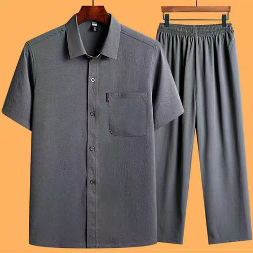 Men's Collared Shirt and Trouser Set