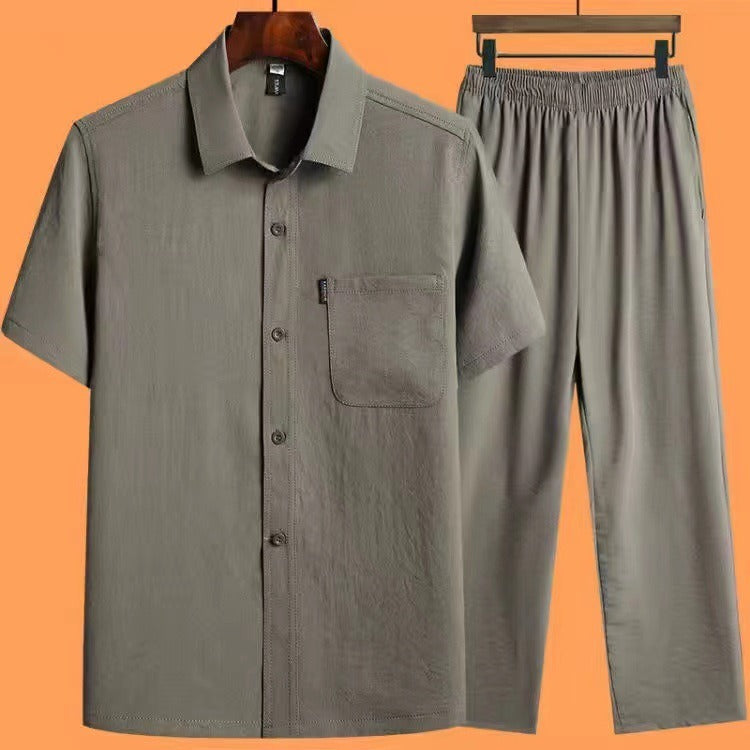 Men's Collared Shirt and Trouser Set