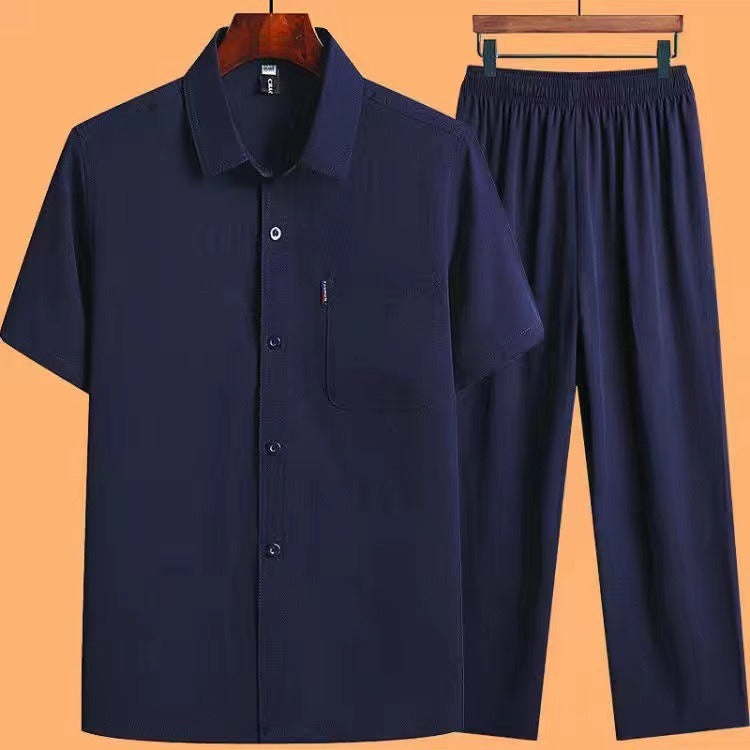 Men's Collared Shirt and Trouser Set