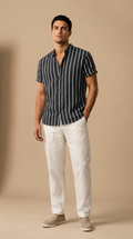 Men’s Short Sleeve Stand Collar Shirt