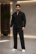 Men's Long Sleeve Shirt and Drawstring Trouser Set