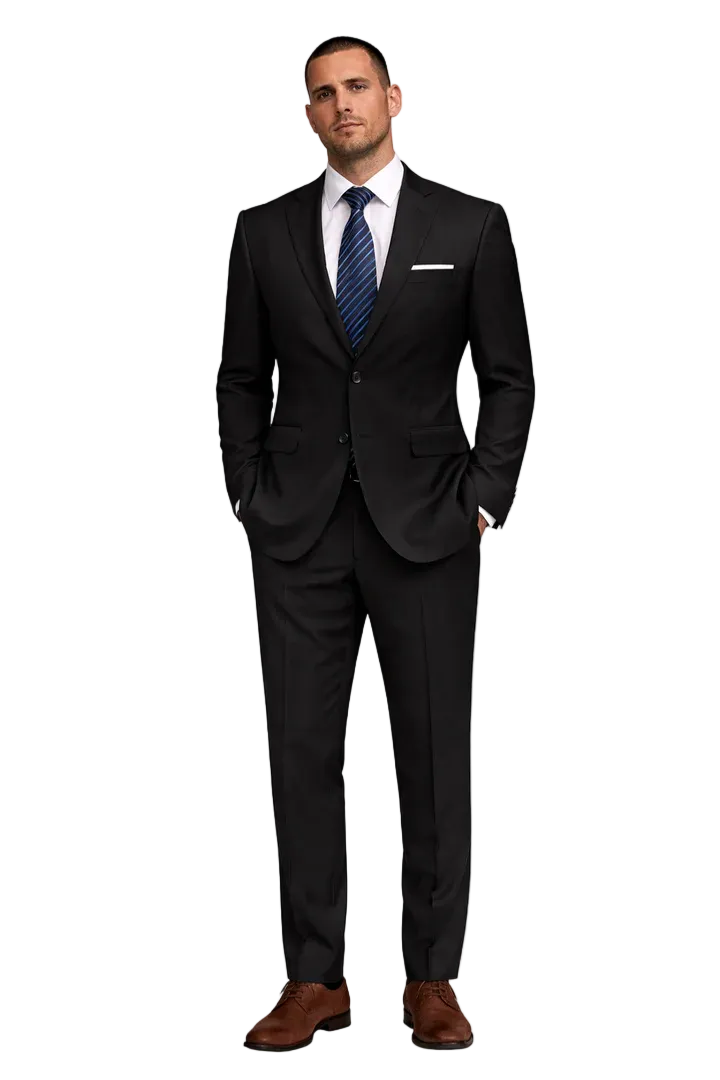 Men's Notched Lapel Two-Piece Suit Set