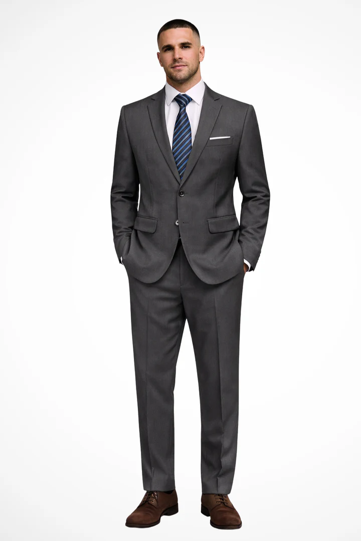 Men's Notched Lapel Two-Piece Suit Set